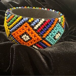 NEW Handmade Wide Beaded Bracelet. Masai. Africa. Bought in Africa July 2024.